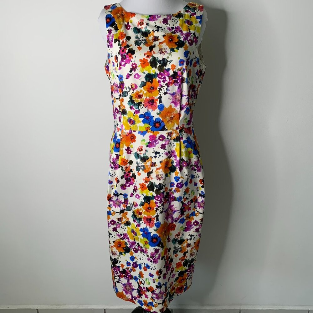 MaxMara Women's Floral Multicolor Sleeveless Sheath Dress Size 10